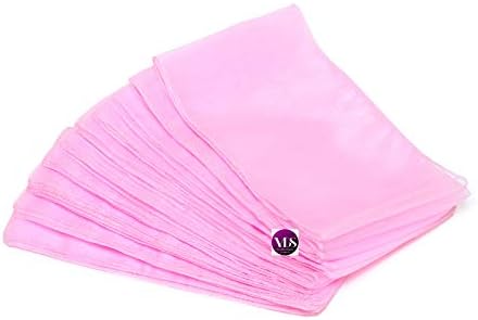 VDS Pack of 50 | Pink | Organza Chair Sashes Crystal Sheer Tulle Dining Chair Bows Tie Ribbon for Wedding Birthday Graduation Engagement Ceremony Event Party Banquet Venue Hotel Decoration