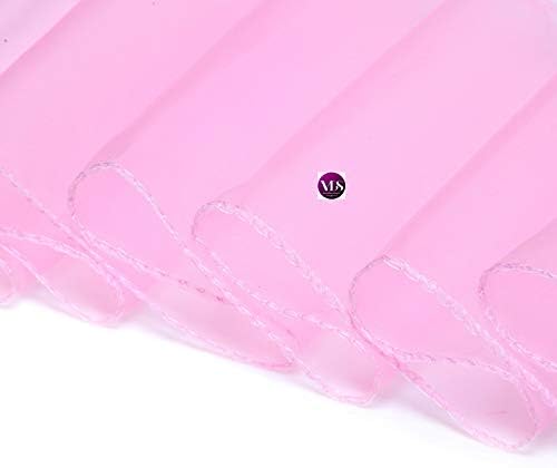 VDS Pack of 50 | Pink | Organza Chair Sashes Crystal Sheer Tulle Dining Chair Bows Tie Ribbon for Wedding Birthday Graduation Engagement Ceremony Event Party Banquet Venue Hotel Decoration