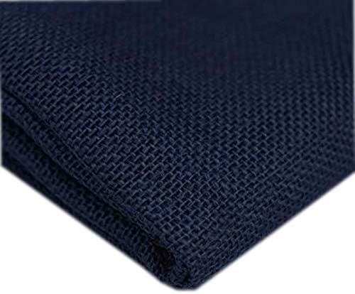 VDS Natural Burlap Chair Sashes Rustic Hessian Jute Bow Ribbon Ties for Wedding Party Birthday Anniversary Banquet Reception (6 X 108 Inch) (Pack of 100) (Navy Blue)