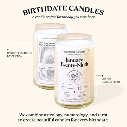 Birthdate Candles, August 18 - Leo Zodiac Scented Candles Birthday Gift - Rosemary, Chamomile & Shea Scent - All-Natural Soy & Coconut Wax, 60-80 Hour Burn Time - Made in USA