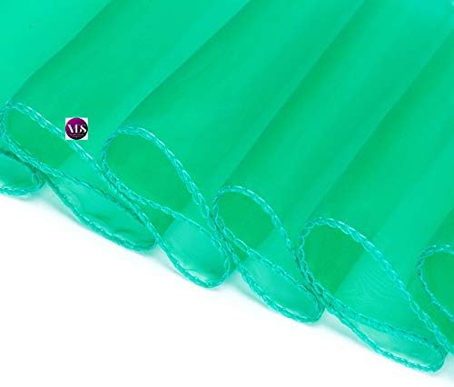 VDS Pack of 125 | Green | Organza Chair Sashes Crystal Sheer Tulle Dining Chair Bows Tie Ribbon for Wedding Birthday Graduation Engagement Ceremony Event Party Banquet Venue Hotel Decoration