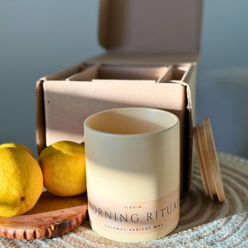 Morning Ritual Scented Candle – Palo Santo & Sandalwood Soy Candle for Meditation & Yoga – Earthy Moss Luxury Candle – Vegan, Phthalate-Free, Clean Burn – 13 oz, Made in USA