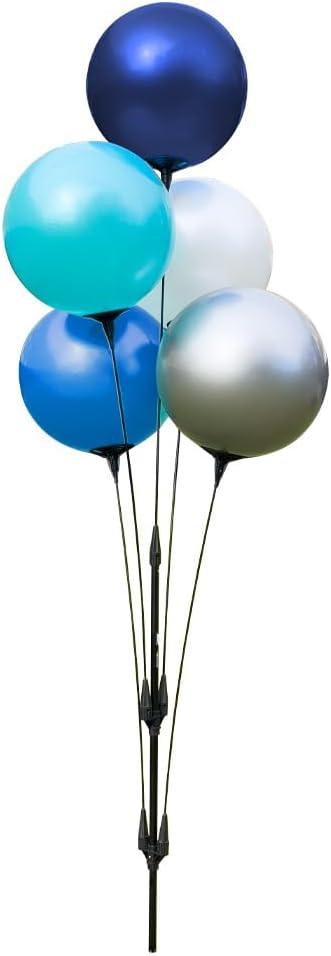 Reusable Outdoor Balloon Clusters - Helium Free, All-Weather, Durable, Plastic Balloons for Advertising, Real Estate, Grand Openings & Events (Navy,Light Blue,White,Silver,Blue)