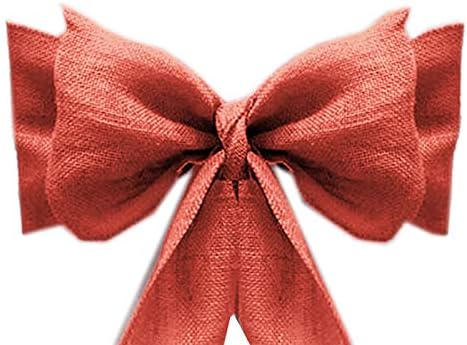 VDS Natural Burlap Chair Sashes Rustic Hessian Jute Bow Ribbon Ties for Wedding Party Birthday Anniversary Banquet Reception (6 X 108 Inch) (Pack of 75) (Coral)