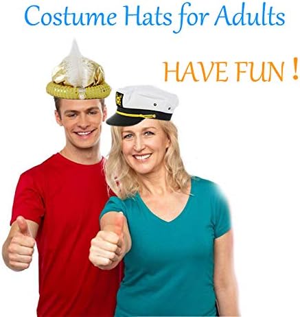 6 Pack Funny Adult Novelty Party Hats - Assorted Costume Hats, Photo Booth Props Hats for Dress Up Parties, Halloween, Birthdays & Celebrations