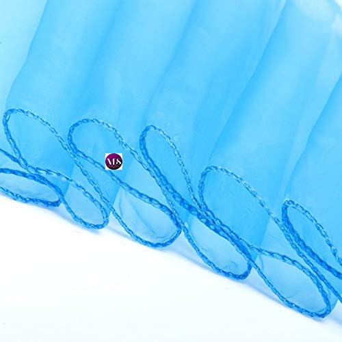 VDS Pack of 300 | Blue | Organza Chair Sashes Crystal Sheer Tulle Dining Chair Bows Tie Ribbon for Wedding Birthday Graduation Engagement Ceremony Event Party Banquet Venue Hotel Decoration