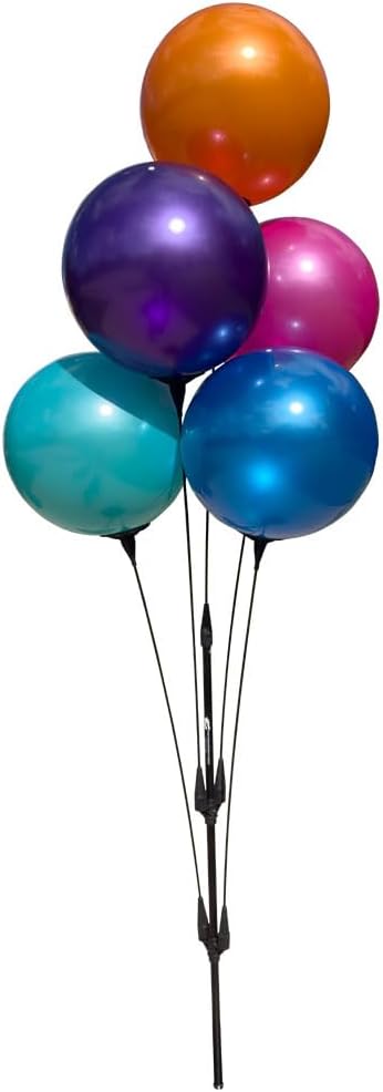 Reusable Outdoor Balloon Clusters - Helium Free, All-Weather, Durable, Plastic Balloons for Advertising, Real Estate, Grand Openings & Events (Orange,Pink,Dark Purple,Blue,Aqua)