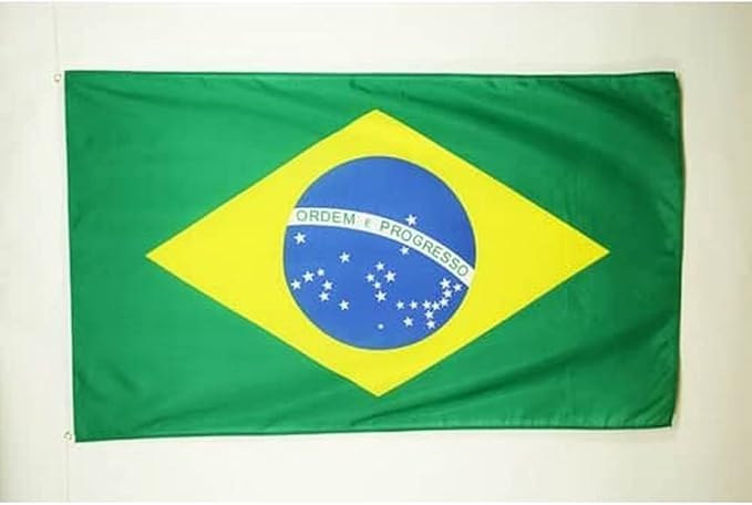 AZ FLAG - Brazil Flag - Large 5x8 Ft - 100D Polyester Brazilian Big Banner with Two Metal Grommets - Fade Resistant - Vivid Colors - 5' x 8' Feet - 250x150 Cm