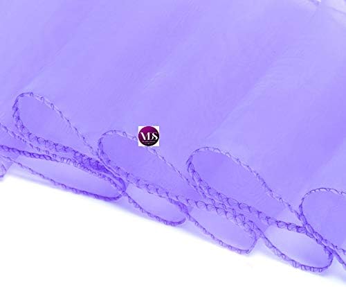 VDS Pack of 25 | Lavender | Organza Chair Sashes Crystal Sheer Tulle Dining Chair Bows Tie Ribbon for Wedding Birthday Graduation Engagement Ceremony Event Party Banquet Venue Hotel Decoration