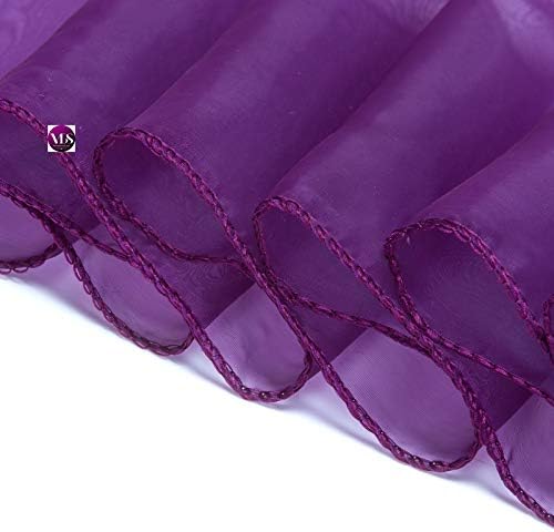 VDS Pack of 25 | Dark Purple | Organza Chair Sashes Crystal Sheer Tulle Dining Chair Bows Tie Ribbon for Wedding Birthday Graduation Engagement Ceremony Event Party Banquet Venue Hotel Decoration