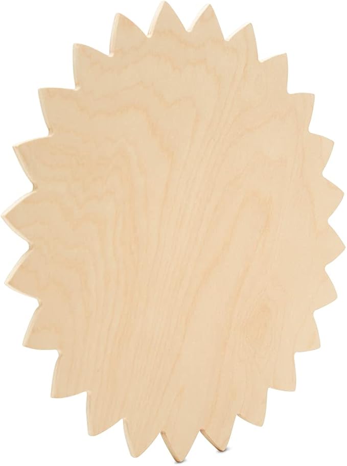 Sunflower Cutout 12 x 12 inches, 6 Unfinished Birch Wood Cutouts for Autumn Decor and DIY Crafts, by Woodpeckers
