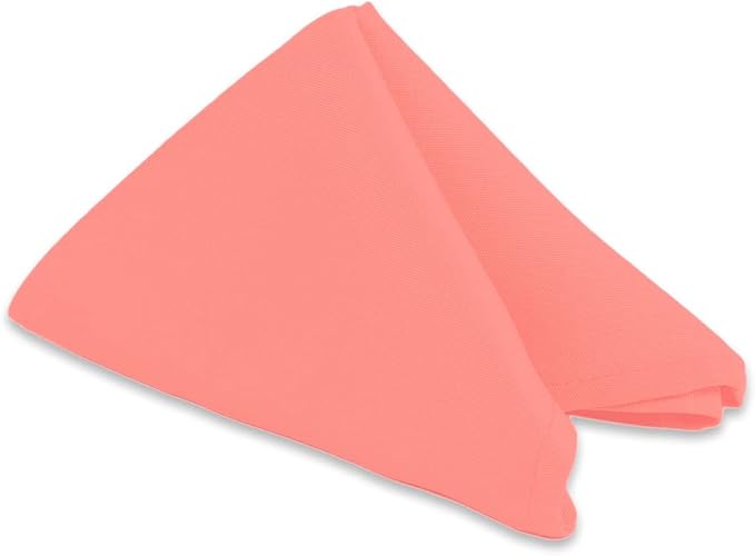 Polyester Cloth Napkins - Washable Soft Table Linens - Durable & Elegant for Dining, Restaurants, Weddings, Events, Rentals, Banquets, & Parties - Premium Quality Set of 150, Coral, 20"x20"