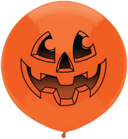 PMU Halloween Balloons 17 Inch PartyTex Bright Orange Jack-O-Lantern Latex Pkg/100
