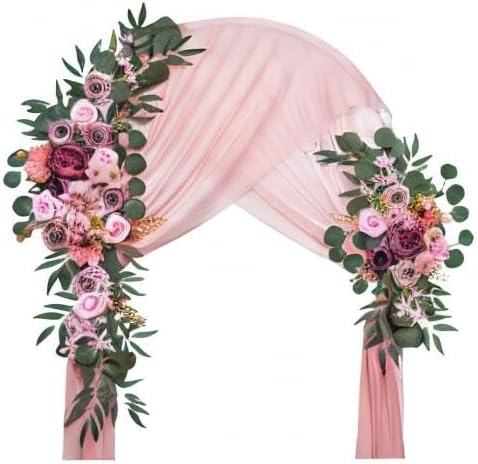 Wedding Arch Flowers, Artificial Flowers for Decoration, Large Flower Swag for Boho Styles Wedding Ceremony Floral Decor - Pack of 2