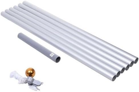 WINDSTRONG 25 FT Heavy Duty Residential Flag Pole Complete Set with Commercial Grade Sewn Stars and Stripes 4x6 FT US American Nylon Flag Made in USA