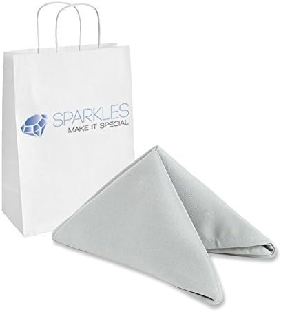 Polyester Cloth Napkins - Washable Soft Table Linens - Durable & Elegant for Dining, Restaurants, Weddings, Events, Rentals, Banquets, & Parties - Premium Quality Set of 100, Silver, 17"x17"