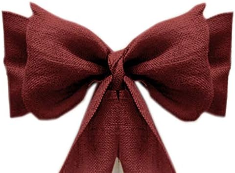 VDS Natural Burlap Chair Sashes Rustic Hessian Jute Bow Ribbon Ties for Wedding Party Birthday Anniversary Banquet Reception (6 X 108 Inch) (Pack of 125) (Maroon)