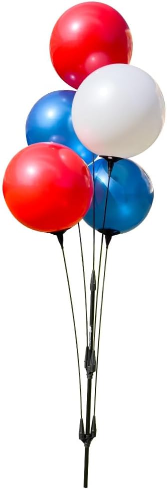 Reusable Outdoor Balloon Clusters - Helium Free, All-Weather, Durable, Plastic Balloons for Advertising, Real Estate, Grand Openings & Events (Patriotic- Red, White and Blue)