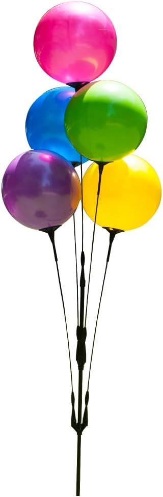 Reusable Outdoor Balloon Clusters - Helium Free, All-Weather, Durable, Plastic Balloons for Advertising, Real Estate, Grand Openings (Tropical- Pink, Yellow, Blue, Purple, Lime)