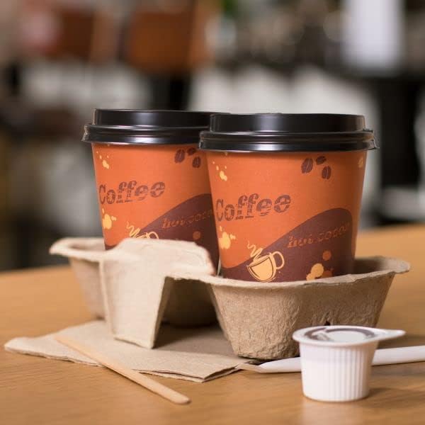 Karat 8oz Paper Hot Coffee Cups [1000 ct] Disposable, Leak-Resistant Double Poly-Lined Cups for Hot Beverages - Ideal for Cafes & Restaurants, 80mm (C-K508)