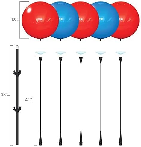 Weatherproof Reusable Balloon Cluster Kit – 5 Outdoor Balloons with Stand | Durable, Fade-Resistant, Wind-Resistant Balloons for Events, Car Dealerships, Parties & Grand Openings