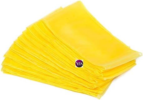 VDS Pack of 25 | Yellow | Organza Chair Sashes Crystal Sheer Tulle Dining Chair Bows Tie Ribbon for Wedding Birthday Graduation Engagement Ceremony Event Party Banquet Venue Hotel Decoration