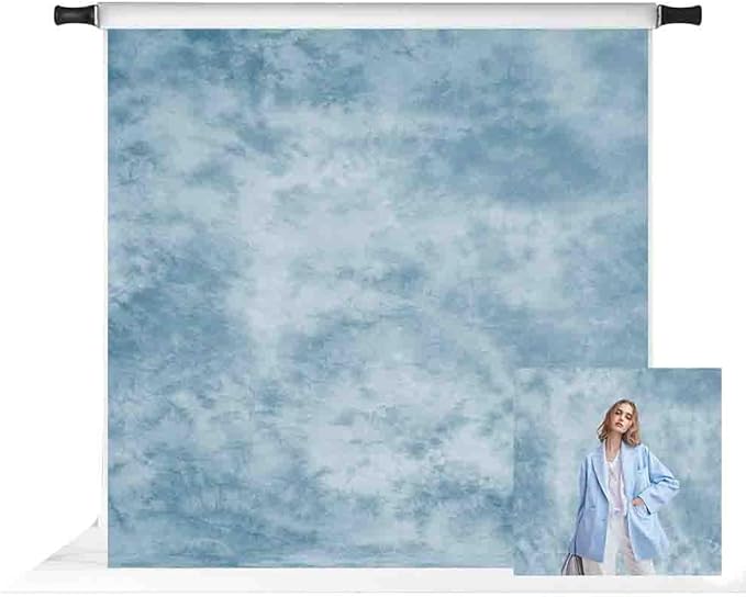 Kate 8x8ft Light Blue Abstract Backdrops for Photoshoot Blue Textured Portrait Background Old Master Photo Studio Props