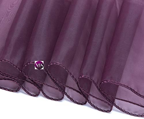 VDS Pack of 50 | Plum | Organza Chair Sashes Crystal Sheer Tulle Dining Chair Bows Tie Ribbon for Wedding Birthday Graduation Engagement Ceremony Event Party Banquet Venue Hotel Decoration