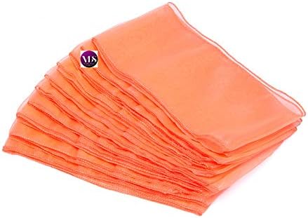 VDS Pack of 150 | Light Orange | Organza Chair Sashes Crystal Sheer Tulle Dining Chair Bows Tie Ribbon for Wedding Birthday Graduation Engagement Ceremony Event Party Banquet Venue Hotel Decoration