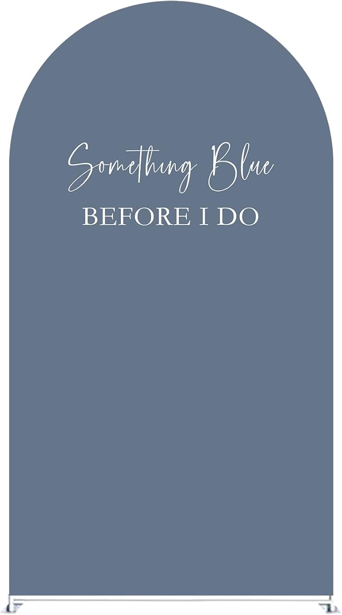 Something Blue Before I Do Arch Backdrop Cover Wedding Bridal Shower Bride to be Toile Party Arch Fabric Cover Blue Bloom Floral Baby Shower Decors (4X7.2ft,4314)
