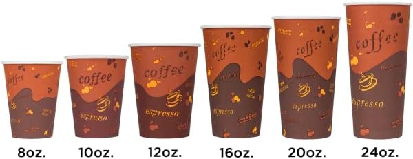Karat 8oz Paper Hot Coffee Cups [1000 ct] Disposable, Leak-Resistant Double Poly-Lined Cups for Hot Beverages - Ideal for Cafes & Restaurants, 80mm (C-K508)
