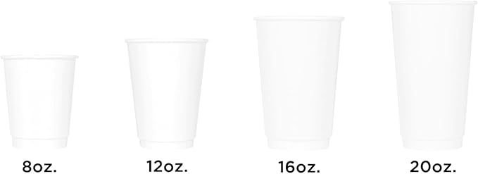 Karat 10 oz Double-Wall Insulated Coffee Cup [500 Count] White Paper Hot Cup - Rolled Rim for Hot Beverages, 90mm (C-KIC510W)