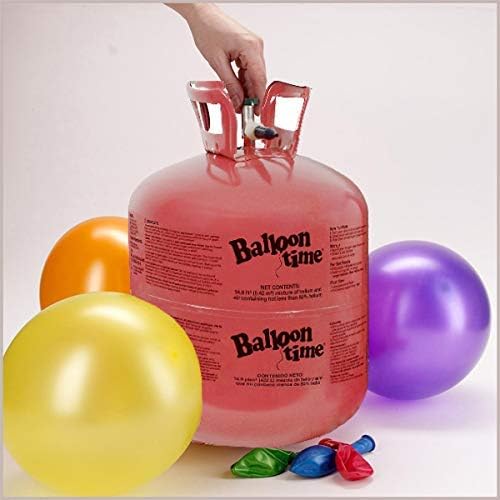 Helium Tank for Balloons At Home, 50 Balloons and White Ribbon, 12 Gold Balloon Weights, Plus Balloon Tying Tool