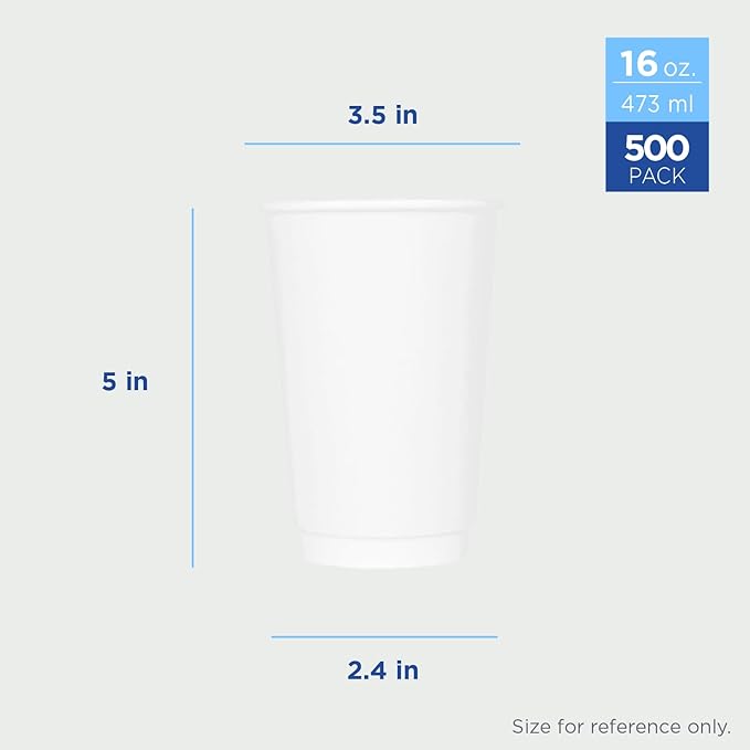 Karat C-KIC516W 16 oz Insulated Paper Hot Cup, White, White (Pack of 500)