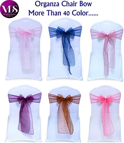 VDS Pack of 150 | Royal Blue | Organza Chair Sashes Crystal Sheer Tulle Dining Chair Bows Tie Ribbon for Wedding Birthday Graduation Engagement Ceremony Event Party Banquet Venue Hotel Decoration