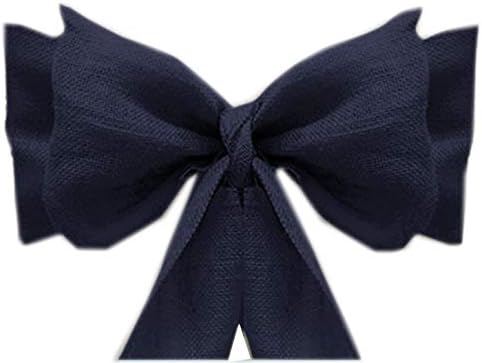 VDS Natural Burlap Chair Sashes Rustic Hessian Jute Bow Ribbon Ties for Wedding Party Birthday Anniversary Banquet Reception (6 X 108 Inch) (Pack of 100) (Navy Blue)