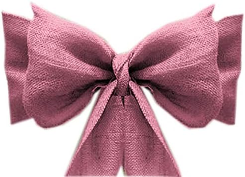 VDS Natural Burlap Chair Sashes Rustic Hessian Jute Bow Ribbon Ties for Wedding Party Birthday Anniversary Banquet Reception (6 X 108 Inch) (Pack of 50) (Pink)