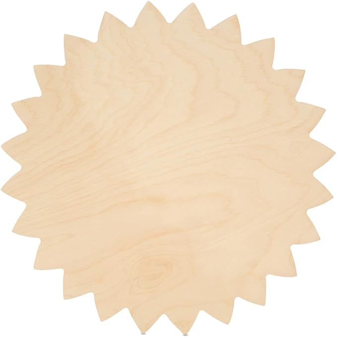 Sunflower Cutout 12 x 12 inches, 6 Unfinished Birch Wood Cutouts for Autumn Decor and DIY Crafts, by Woodpeckers
