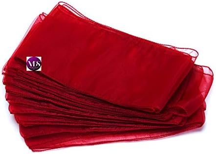 VDS Pack of 300 | Maroon | Organza Chair Sashes Crystal Sheer Tulle Dining Chair Bows Tie Ribbon for Wedding Birthday Graduation Engagement Ceremony Event Party Banquet Venue Hotel Decoration