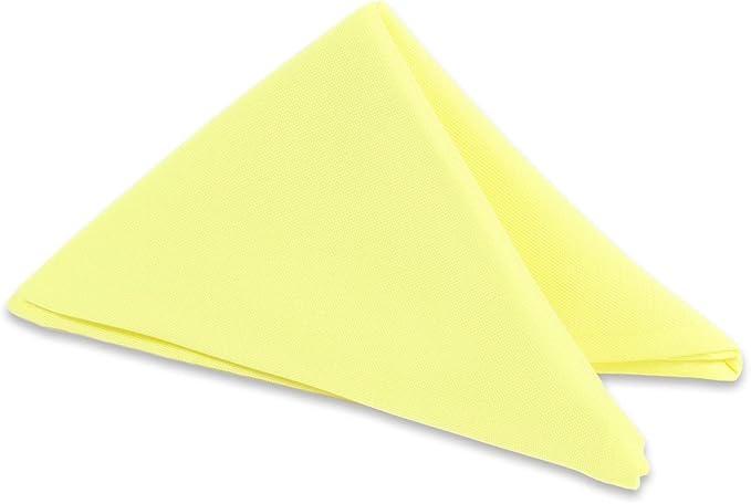 Polyester Cloth Napkins - Washable Soft Table Linens - Durable & Elegant for Dining, Restaurants, Weddings, Events, Rentals, Banquets, & Parties - Premium Quality Set of 100, Yellow, 17"x17"