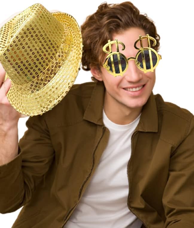 18 Pcs Funny Photo Booth Props for Adults - Assorted Dress Up Costume Hats and Fun Sunglasses - Fun Photo Booth Props Kits for Wedding, Bachelorette, Graduation, Birthday Party Supplies