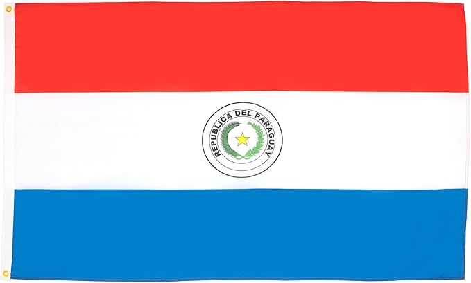 AZ FLAG Set of 5 Paraguay Flags – 90 x 60 cm – Paraguayan Flag 100% Polyester with Integrated Metal Eyelets