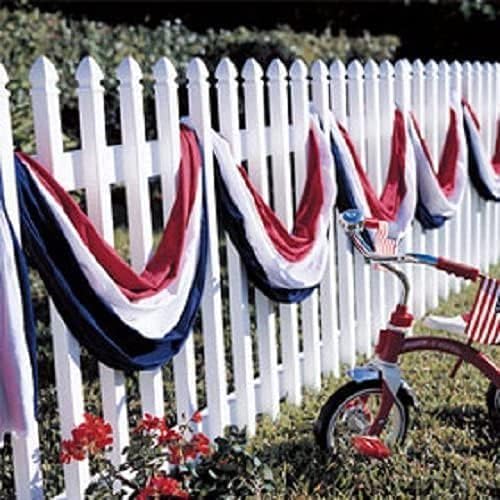 American Flag Bunting Election Reelection Decorations, Patriotic Banner Outside,30 Feetx24",USA Red White Blue Outdoor Banners Buntings