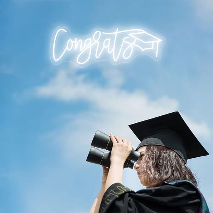 Congrats Grad Neon Sign Congrats Neon Signs for Wall Decor, Congrats Grad Sign Congratulations Sign Congrats Grad Led Sign for Backdrop Congratulations Backdrop Graduation
