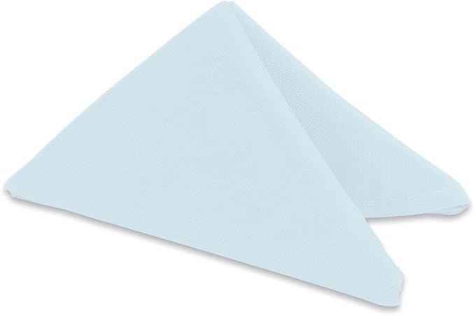 Polyester Cloth Napkins - Washable Soft Table Linens - Durable & Elegant for Dining, Restaurants, Weddings, Events, Rentals, Banquets, & Parties - Premium Quality Set of 200, Light Blue, 20"x20"