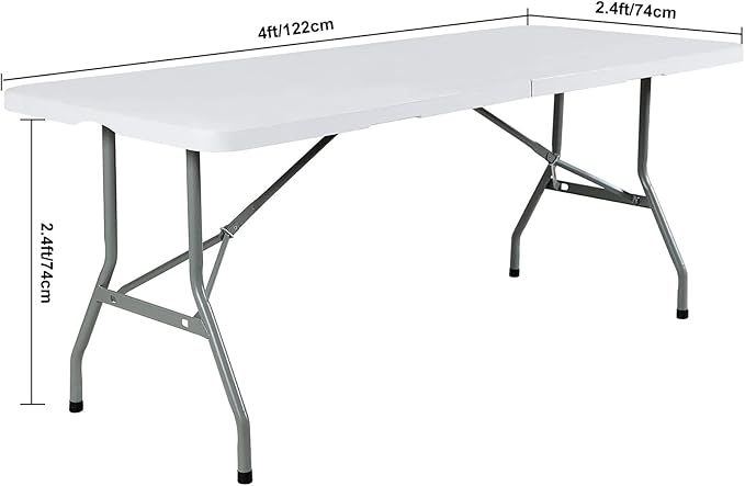 FORLIFE 6Pack Spandex Table Covers 4ft，Fitted Tablecloth for 4ft Rectangular Tables, Stretch Patio Table Covers, Universal Spandex Table Cover for Wedding, Banquet, Party - White