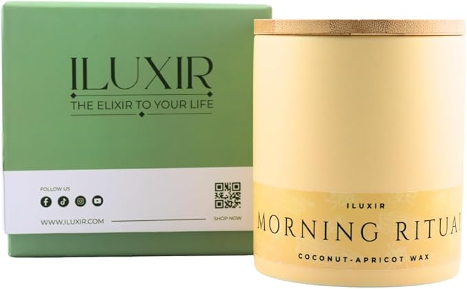 Morning Ritual Scented Candle – Palo Santo & Sandalwood Soy Candle for Meditation & Yoga – Earthy Moss Luxury Candle – Vegan, Phthalate-Free, Clean Burn – 13 oz, Made in USA