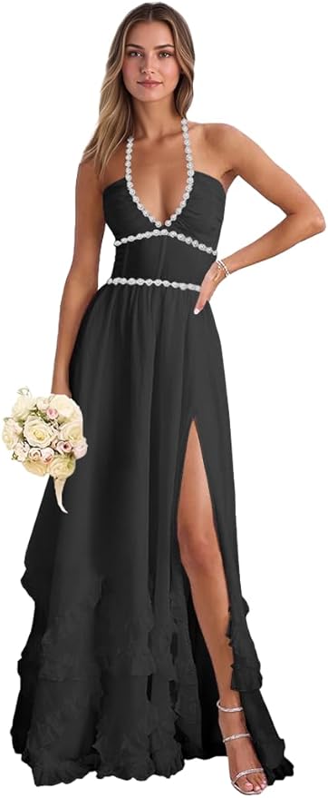 Floral Printed Chiffon Prom Dress for Carmen 2025 Long V Neck Floor Length Photoshoot Dress with Side Slit Ruched