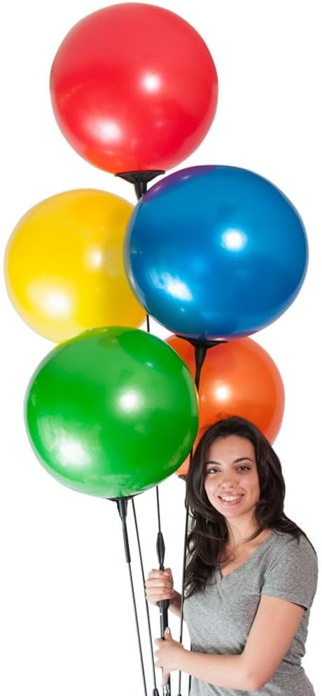 Reusable Outdoor Balloon Clusters - Helium Free, All-Weather, Durable, Plastic Balloons for Advertising, Real Estate, Grand Openings & Events (Red, Yellow, Blue, Green, Orange)