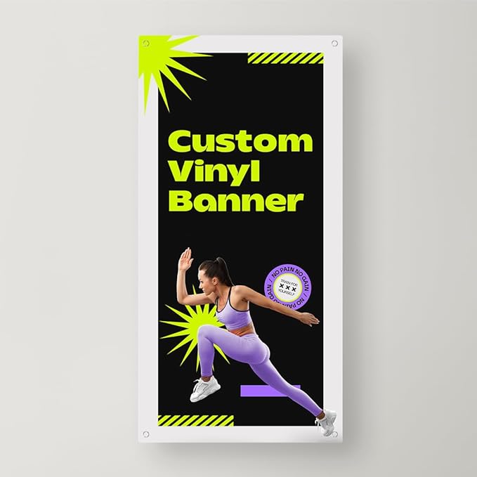 Customizable Vinyl Banner – Personalized Outdoor/Indoor Event Signage for Birthdays, Weddings, Graduations, Business Promotions – Lightweight, Durable, Weather-Resistant, Full-Color Printing (3'x6' / Vertical)